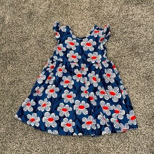 EUC Hanna Andersson Blue Daisy Skate Dress - size 2T